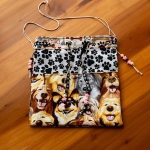 Dogs Selfie Project Bag Drawstring Bag Pajama Bag Travel Bag Fully Lined NWOT